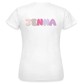 Nom - Jenna - T-shirt Femme - blanc - Dos - AI Model Female 172 dark (172cm)