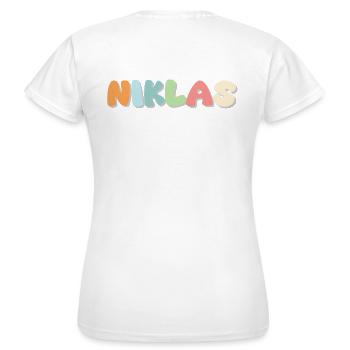 Name - Niklas - Frauen T-Shirt - Weiß - Hinten - AI Model Female 172 dark (172cm)