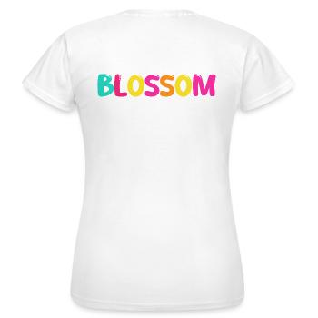 Name - Blossom - Frauen T-Shirt - Weiß - Hinten - AI Model Female 172 dark (172cm)