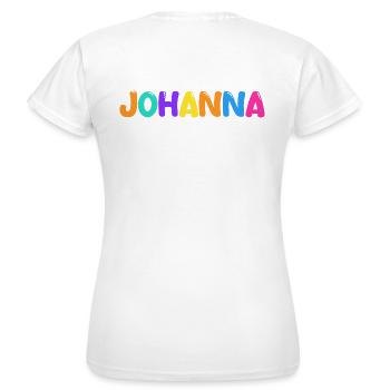 Nom - Johanna - T-shirt Femme - blanc - Dos - AI Model Female 172 dark (172cm)