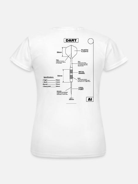 Dart,DartsDartpfeil-Blaupause - Frauen T-Shirt - Weiß