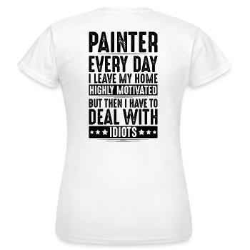 Peintre et Peintre Varnisher Peintre Peintre - T-shirt Femme - blanc - Dos - AI Model Female 172 dark (172cm)