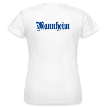 Mannheim Monnem Waldhof Ultras Hooligan MA - Frauen T-Shirt - Weiß - Hinten - AI Model Female 172 dark (172cm)