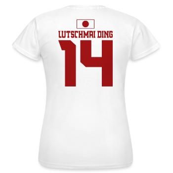 Mallorca Sauf Trikot Japan, Lutschmai Ding - Frauen T-Shirt - Weiß - Hinten - AI Model Female 172 dark (172cm)