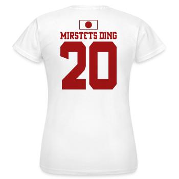 Mallorca Sauf Trikot Japan, Mirstets Ding - Frauen T-Shirt - Weiß - Hinten - AI Model Female 172 dark (172cm)