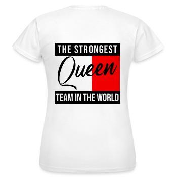 Queen King Queen Couple Outfit - Women's T-Shirt - white - Back - AI Model Female 172 dark (172cm)