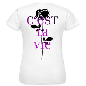 C'est La Vie mood vibe - Frauen T-Shirt - Weiß - Hinten - AI Model Female 172 dark (172cm)