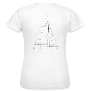 Graphique d'un dériveur korsar pour chemises et tasses - T-shirt Femme - blanc - Dos - AI Model Female 172 dark (172cm)