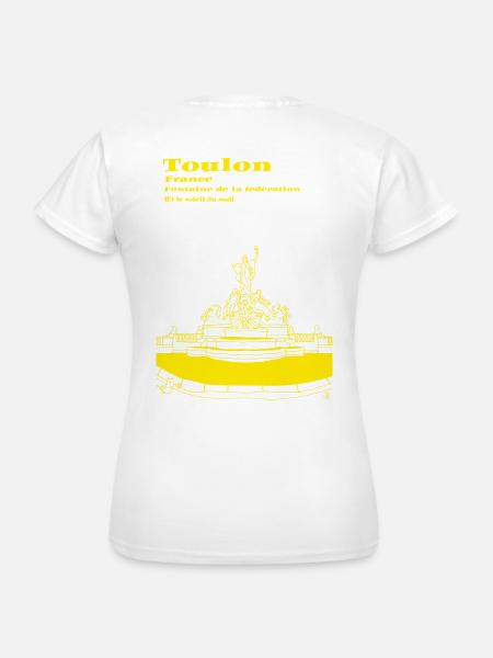 Toulon und sein Brunnen - Frauen T-Shirt - Weiß