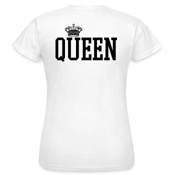 King - Queen Gift Idea - Women's T-Shirt - white - Back - AI Model Female 172 dark (172cm)