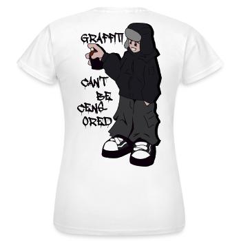 LES GRAFFITIS NE PEUVENT PAS ÊTRE CENSURÉS - T-shirt Femme - blanc - Dos - AI Model Female 172 dark (172cm)