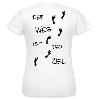 Der Weg ist das Ziel - Frauen T-Shirt - Weiß - Hinten - AI Model Female 172 dark (172cm)