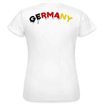Germany I Allemagne Design Noir Rouge Or - T-shirt Femme - blanc - Dos - AI Model Female 172 dark (172cm)