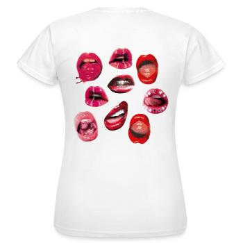 Red Lips - Frauen T-Shirt - Weiß - Hinten - AI Model Female 172 dark (172cm)