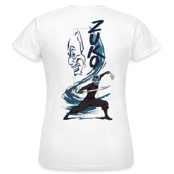 Avatar Prinz Zuko Mit Maske Und Schwertern - Frauen T-Shirt - Weiß - Hinten - AI Model Female 172 dark (172cm)