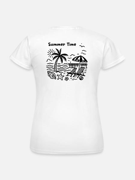 Palmenstrand Pier - Sommerdesign - Frauen T-Shirt - Weiß