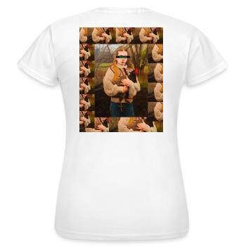 L’amour du poulet dans les bois - T-shirt Femme - blanc - Dos - AI Model Female 172 dark (172cm)