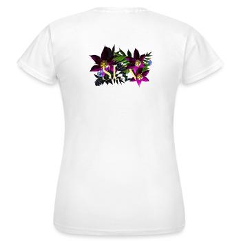 Ecrit sun et tulipes 1 - T-shirt Femme - blanc - Dos - AI Model Female 172 dark (172cm)