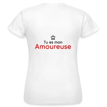 tu es mon amoureuse - T-shirt Femme - blanc - Dos - AI Model Female 172 dark (172cm)