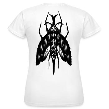 MOTTENRAND-TATTOO - Frauen T-Shirt - Weiß - Hinten - AI Model Female 172 dark (172cm)