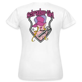Schrauber Girl - Frauen T-Shirt - Weiß - Hinten - AI Model Female 172 dark (172cm)