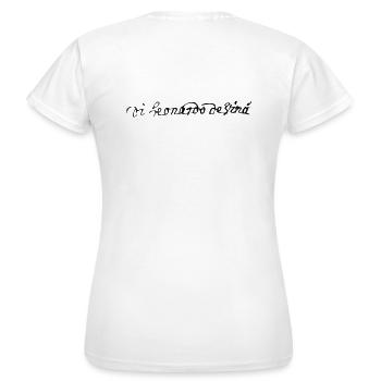 Leonardo da Vinci - Signature - T-shirt Femme - blanc - Dos - AI Model Female 172 dark (172cm)