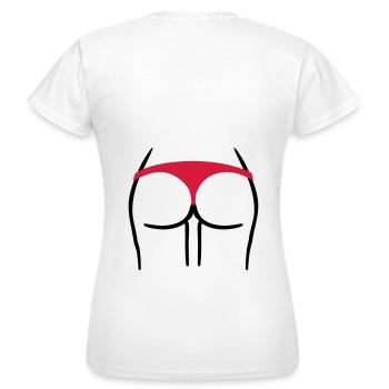Ass - Women's T-Shirt - white - Back - AI Model Female 172 dark (172cm)