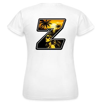  Sonnenuntergang Vibe Zoopy - Frauen T-Shirt - Weiß - Hinten - AI Model Female 172 dark (172cm)