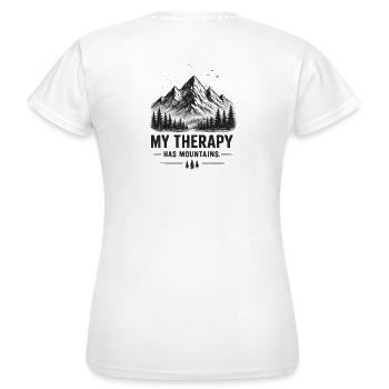 Mountain Therapy – Vintage Mountain Hiking Design  - Frauen T-Shirt - Weiß - Hinten - AI Model Female 172 dark (172cm)