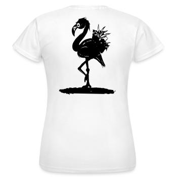 FERMIER Flamant rose CLAN - T-shirt Femme - blanc - Dos - AI Model Female 172 dark (172cm)