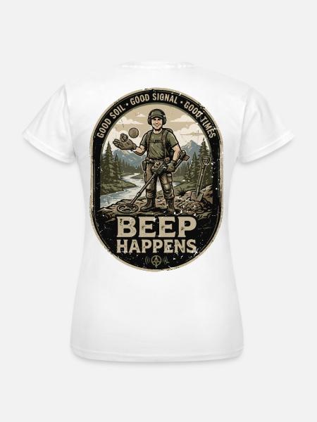  Backprint | Sondengänger Sondler sondeln - Frauen T-Shirt - Weiß