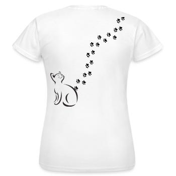 Pattes de chat - T-shirt Femme - blanc - Dos - AI Model Female 172 dark (172cm)