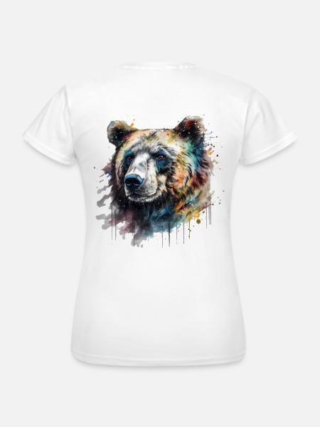 Orso acquerello colorato fresco - Maglietta da donna - bianco
