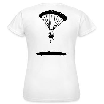 TRANSPORTER Flamingo Clan - Frauen T-Shirt - Weiß - Hinten - AI Model Female 172 dark (172cm)