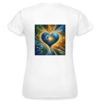 Rayonnement du cœur - T-shirt Femme - blanc - Dos - AI Model Female 172 dark (172cm)