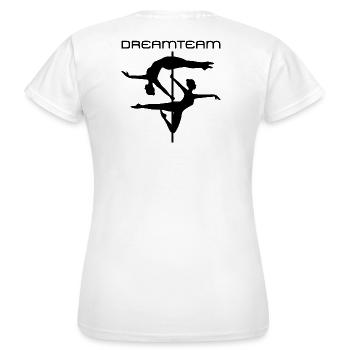Duo Pole Tanz Silhouette - Frauen T-Shirt - Weiß - Hinten - AI Model Female 172 dark (172cm)