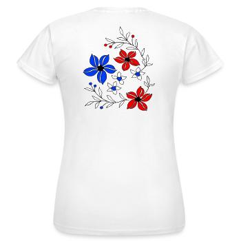 Blumenranke, Ornament - Frauen T-Shirt - Weiß - Hinten - AI Model Female 172 dark (172cm)