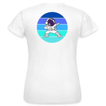 astronaute, spaceman, fusée - T-shirt Femme - blanc - Dos - AI Model Female 172 dark (172cm)