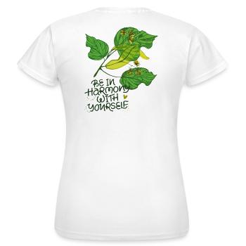 Harmonie, Natur - Frauen T-Shirt - Weiß - Hinten - AI Model Female 172 dark (172cm)
