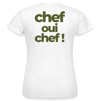 militaire, soldat, film culte - T-shirt Femme - blanc - Dos - AI Model Female 172 dark (172cm)