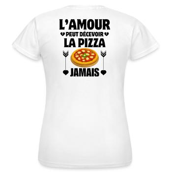 Pizza, fan de pizza, mangeur de pizza - T-shirt Femme - blanc - Dos - AI Model Female 172 dark (172cm)