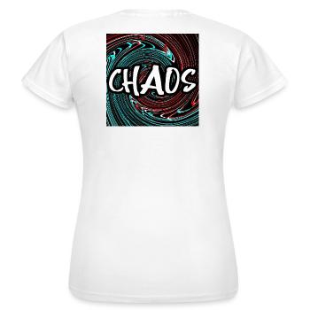CHAOS - Frauen T-Shirt - Weiß - Hinten - AI Model Female 172 dark (172cm)