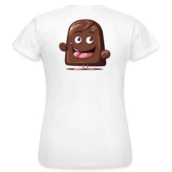 Schokolade, Ich liebe Schokolade, Ich liebe Schokolade - Frauen T-Shirt - Weiß - Hinten - AI Model Female 172 dark (172cm)