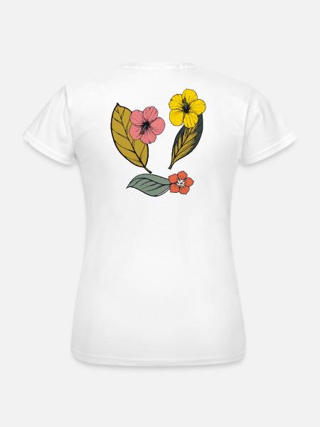 Autumn floral, Hibiskus - Frauen T-Shirt - Weiß