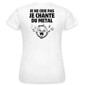 Music, Metal Music, Singing Baby - Women's T-Shirt - white - Back - AI Model Female 172 dark (172cm)