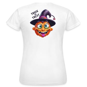 halloween, fêter halloween, happy halloween - T-shirt Femme - blanc - Dos - AI Model Female 172 dark (172cm)