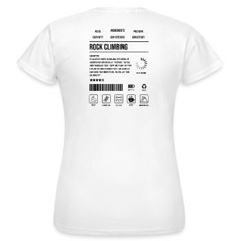 Rock Climbing Description Strength Indicator Icon - Women's T-Shirt - white - Back - AI Model Female 172 dark (172cm)