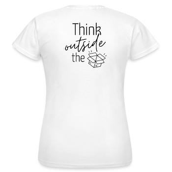 Ideenkiste - Think outside ... - Frauen T-Shirt - Weiß - Hinten - AI Model Female 172 dark (172cm)
