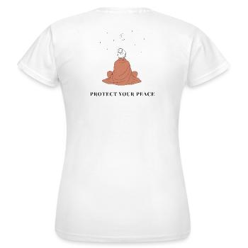 Protect Your Peace - Minimalist Line Art - Frauen T-Shirt - Weiß - Hinten - AI Model Female 172 dark (172cm)