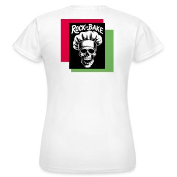 Rock Bake Skull Cook Motif - Women's T-Shirt - white - Back - AI Model Female 172 dark (172cm)